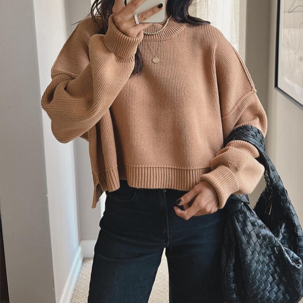Free People Easy Street Crop Pullover